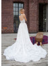 Beaded Ivory Lace Feather Fairytale Wedding Dress